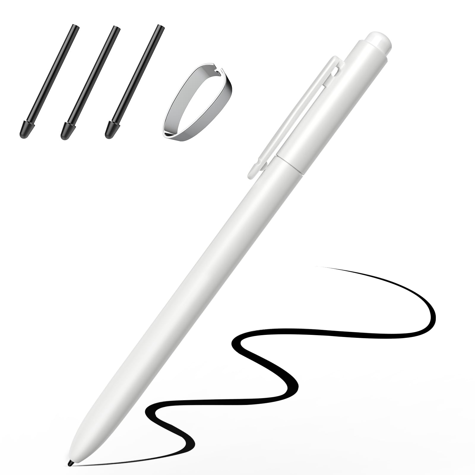 TiMOVOEMR Stylus Pen Compatible with Remarkable 2, Digital Stylus for Remarkable with Eraser, Tilt, 4096 Sensitivity, Palm Rejection, Pen for Marker Plus/Kindle Scribe/EMR Devices, White