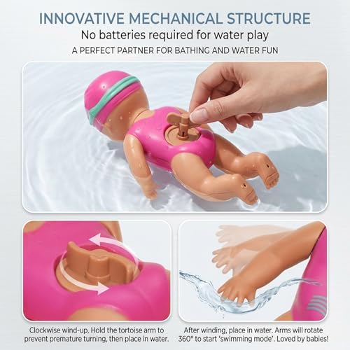 Juguete de cuerda con muñeca nadadora divertida para bebés 4