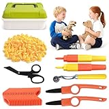 Wdmiya Kartonwerkzeug für Kinder, Konstruktionsspielzeuge für Pappe, 148-teiliger Werkzeugsatz, Lernspielzeug für Familie, Geschenke ab 3 Jahr Mädchen Junge