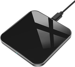 Cargador Inalámbrico Rápido AGPTEK 15W Qi Carga Inalámbrica iPhone 14/13/12/12 /11/Pro/Pro MAX/SE/XS/XR/X Samsung Galaxy S22/S22+/S21/S21+/S21/S10/S10e/S9（Sin Adaptador AC, Negro