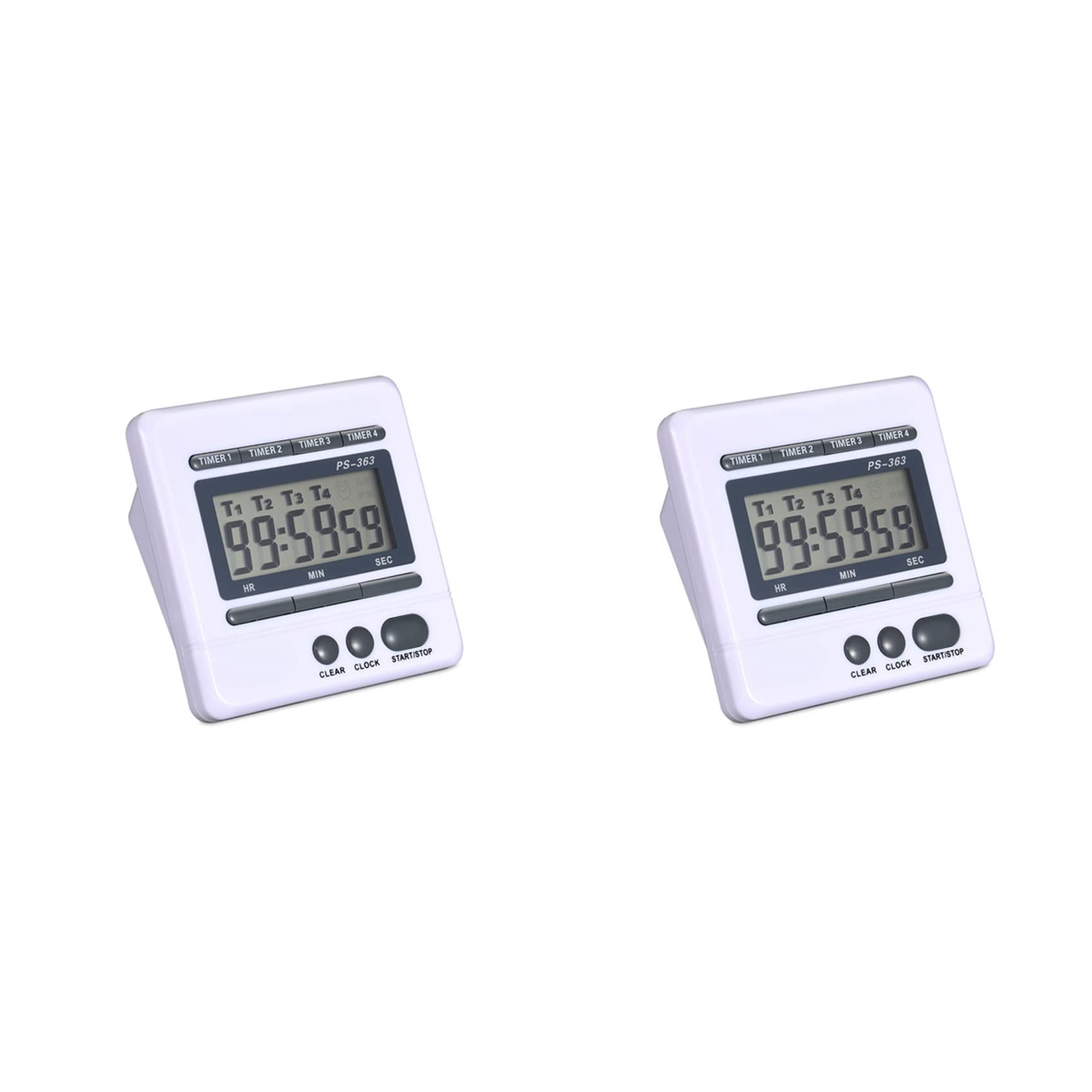 Hndhbfgrt 2X Digital Countdown Timer 4 Channel Count Up Down Kitchen Cooking Timer Clock