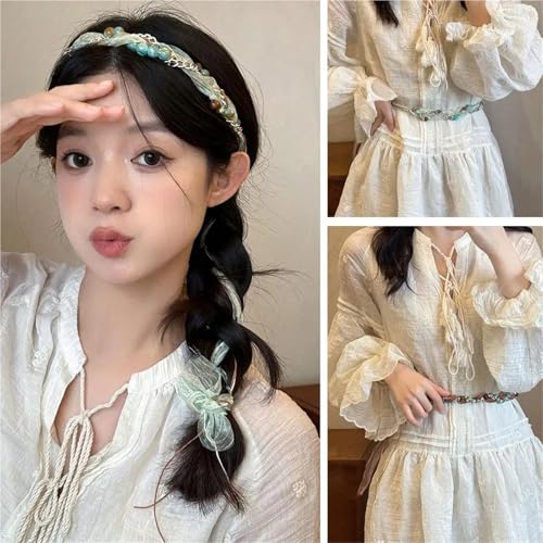 Waist Belt,mesh Weaving Cotton,Adjustable Multiway Body Chain & Hair Accessory 5