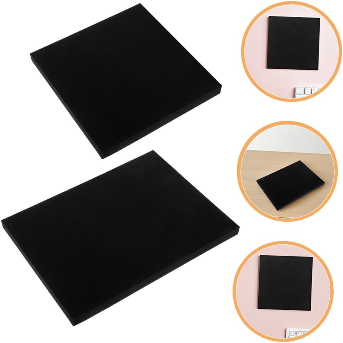STAHAD 4pcs Black Packing Cushion Foam Sheets 305x305x25mm 405x305x25mm Packaging Foam Padding Blocks for Shipping Fragile Items for Mailers and Electronics