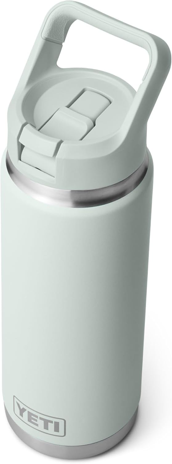 YETI Rambler 26 oz Bottle, Vacuum Insulated, Stainless Steel with Color Matching Straw Cap