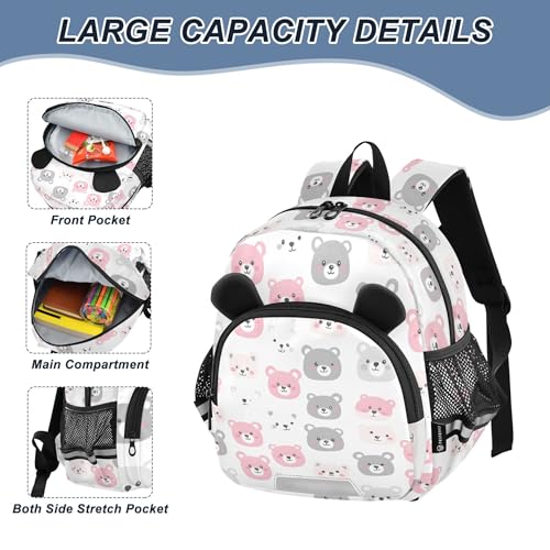 Bear Animal Cute Toddler Backpack for Girls Boys,Preschool Kindergarten Backpack Kids Backpacks for Girls B04036163