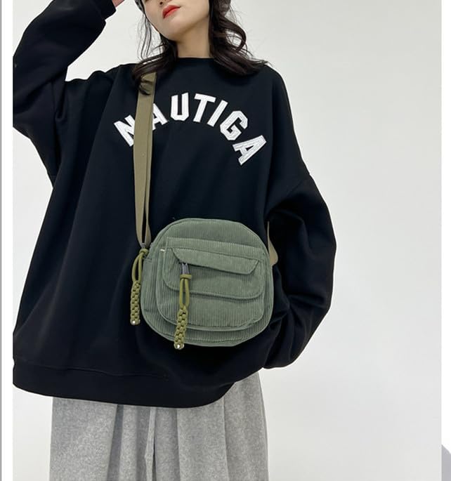 Cute Crossbody Bag Purse for Women, Corduroy Kawaii Shoulder Bag Aesthetic Small Wallet Bag2