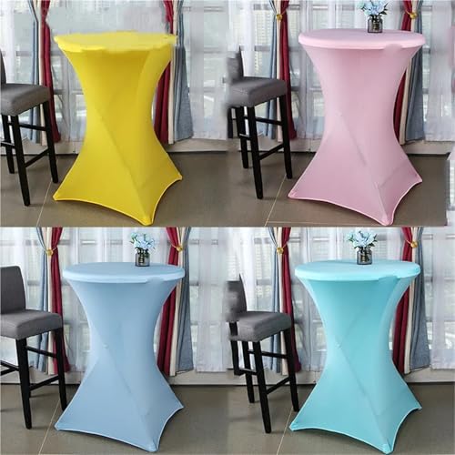 Nappe table extensible sans repassage pour habiller un mange-debout de fête