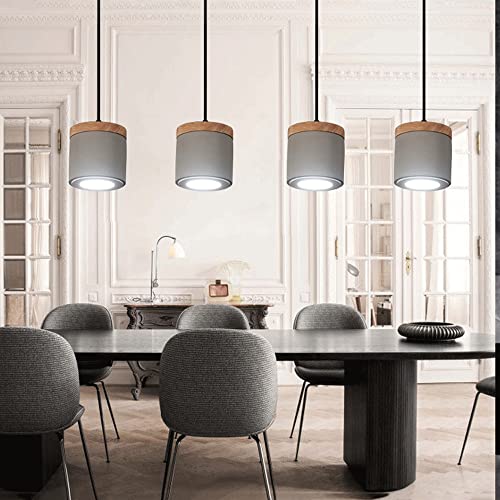 Lámpara de cemento industrial y madera maciza con acabado premium 5