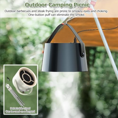 شفاط عادم محمول مع حامل ثلاثي القوائم، شفاط بنطاق 3 سرعات مع مروحة عادم قابلة للازالة وسهلة التنظيف، مثالي للشواء الداخلي والوعاء الساخن والسيارة الترفيهية والشقق