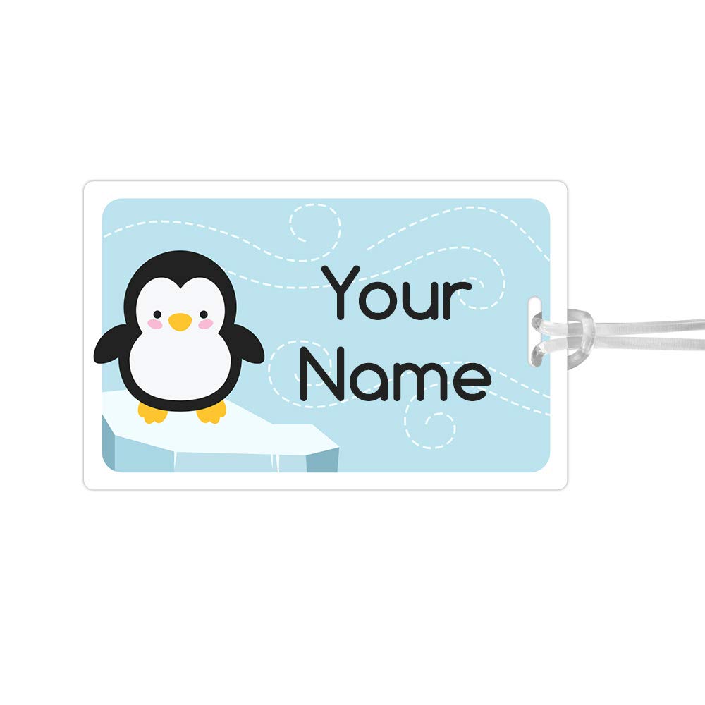 Kids Labels Durable Large Luggage & Bag Tag Penguin Design