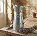 Hosley 9.25 Inch Galvanized Metal Pitcher Vase – Rustic Farmhouse Floral Arrangement Vase for Home Décor, Kitchen, Wedding & Events