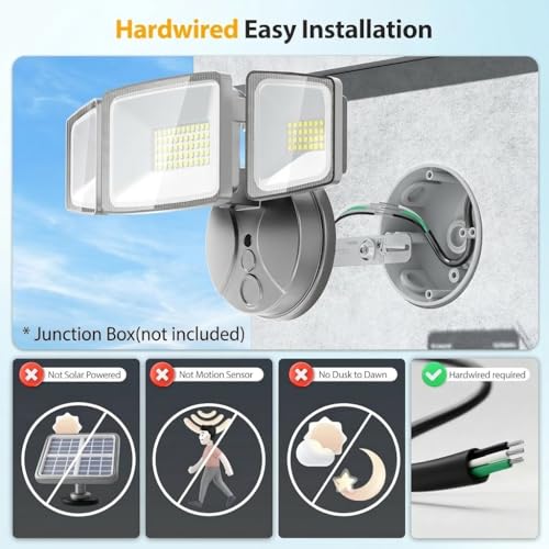 Image of Onforu 75W LED Security Light, 7000LM Brightness Outdoor Flood Light Fixture Switch Controlled, IP65 Waterproof, 6500K White Wall Mount Exterior Security Floodlight for Eave, Yard, Garage, Porch