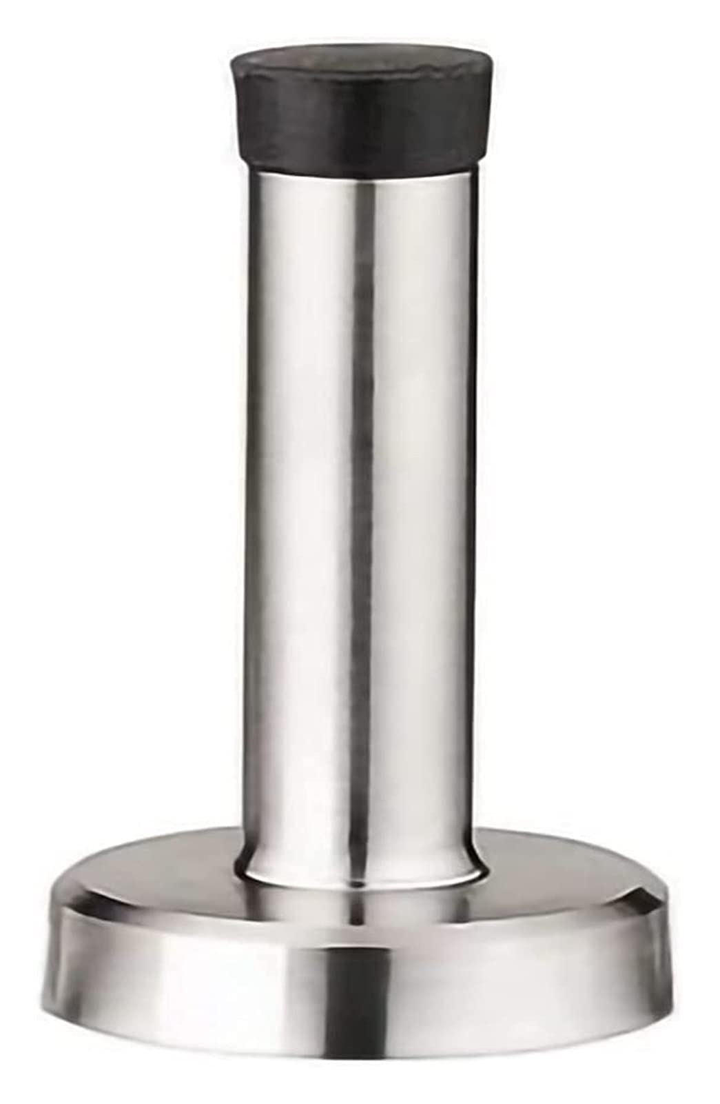 Sbziojhdr Silver Door Stop， Stainless Steel Cylindrical Hidden Doorstop Metal Buffer Stopper With Rubber Tip Wall Protector(15Cm)
