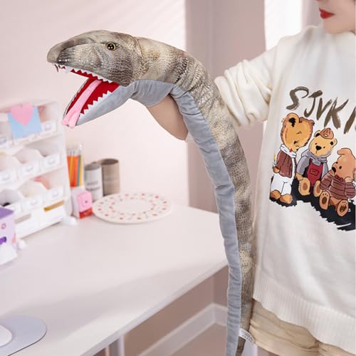 yousyu ハンドパペット 動物 タイガー ライオン 腹話術 サル ゾウ ジラフ ヒョウおもちゃ 人形劇 小道具指人形 布製 ぬいぐるみ 知育玩具 (ヘビ)