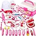 BUYGER Maletin Doctora Kit Medico Juguete Enfermera y Dentista Juego de rol Regalo Educativos para Niños Niñas 3 4 5 Años (Rosa)