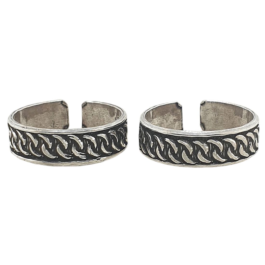 Stylish & Beautiful 925 Silver Sparkling Plain Elementary Designer Toe Rings/Bichiya For Women ~ 2 Pieces ~ 4.400 Grams-image-38