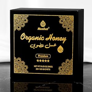 Menhot® Honey for Men – LARGE PACK 29 Sachets: Honey, Jelly, Panax Ginseng, Maca, Tribulus Terrestris, No Added Sugar