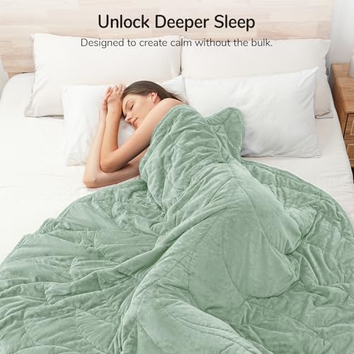 Image of Kaisa Weighted Blanket for Adults (10 lbs,60 inch x 78 inch), Soft Heavy Blanket Machine Washable, Queen Size Weighted Blankets with Glass Beads for Couch and Bed, Sage Green