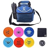 CROWN ME Disc Golf Set with 6 Discs and Mini Disc and Starter Disc Golf Bag