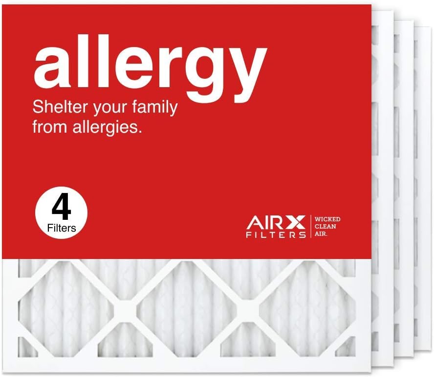 AIRx Filters 16x20x1 Air Filter MERV 11 Pleated HVAC AC Furnace Air Filter, Allergy 4-Pack, Made in the USA