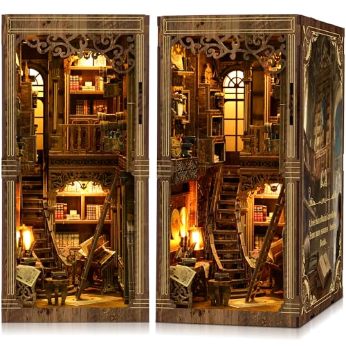 CRIOLPO Book Nook Kits for Adults - Book Nook Kit Bookshelf Decor DIY Miniature House Kit for...