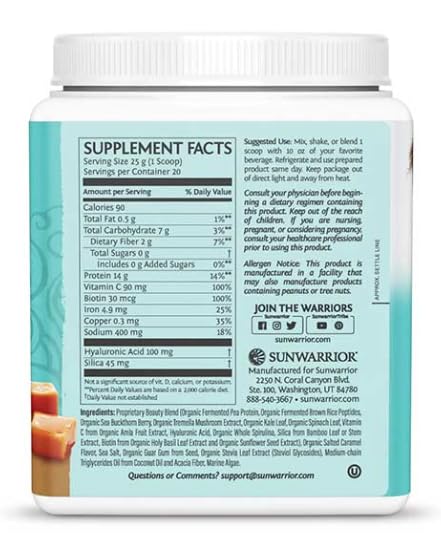 Collagène Warrior Protein Warrior à base de plantes, caramel salé 500 g