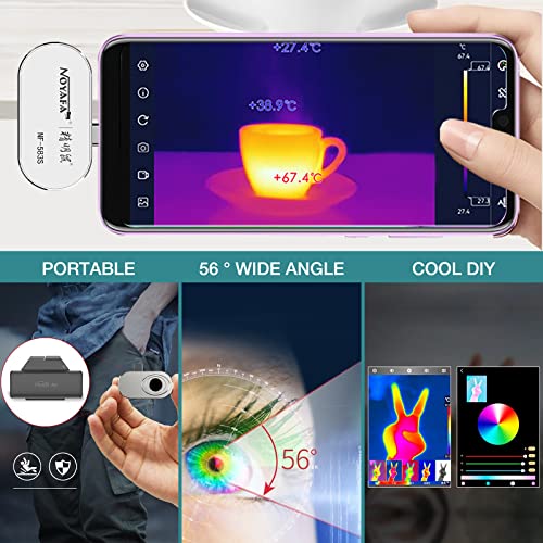 2023 Newest Thermal Camera Android, Thermal Imaging Camera Support Video Recording, 6 Color Palettes,Thermal Camera For Smartphone 160X120 Ir/25Hz Infrared Thermal Imager #TOP6
