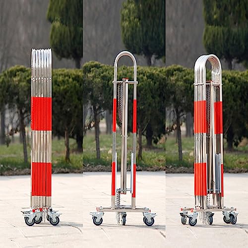Barrière rétractable en Acier Inoxydable - Clôture de Circulation Extensible de 1,1 m à 1,5 m de Hauteur pour écoles, centres commerciaux et Stations-Service - Solution d