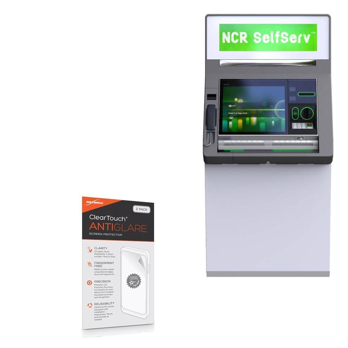 BoxWave Screen Protector Compatible with NCR SelfServ 82 (19 in) - ClearTouch Anti-Glare (2-Pack), Anti-Fingerprint Matte Film Skin