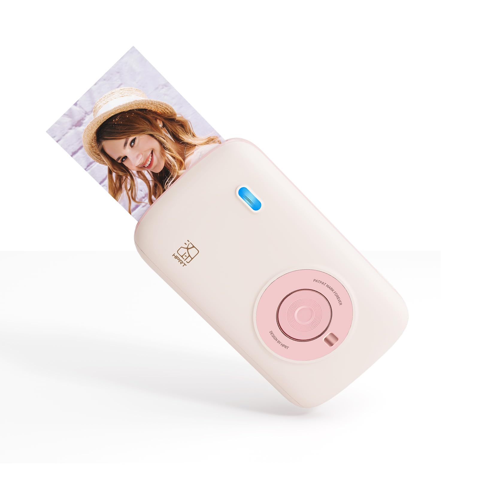 HPRT CP2100 Portable Photo Printer for iPhone & Android, 2.1x3.4 Mini Instant Color Printer, Bluetooth 5.0, Type-C Charging, Dye-Sublimation Tech, Initial 10 Sheets Included, Pink