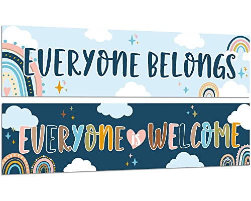 Snapklik.com : 2 Pack Boho Rainbow Classroom Decorations Welcome Banner ...