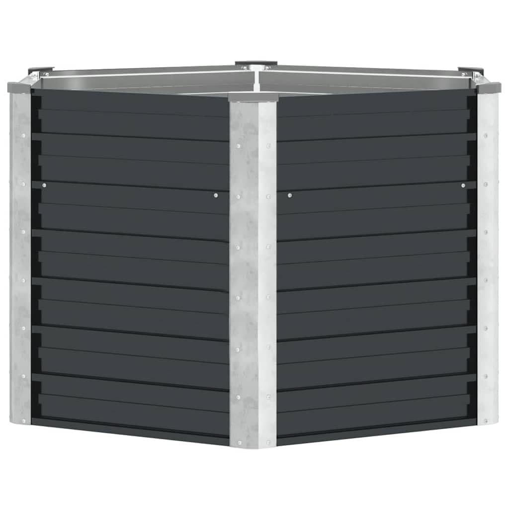 vidaXL Arriate Exterior Grande Macetero Huerto Urbano Maceta XXL Mesa Cultivo Hexagonal Verduras Plantas Flores Acero Galvanizado Gris 129x129x77 cm