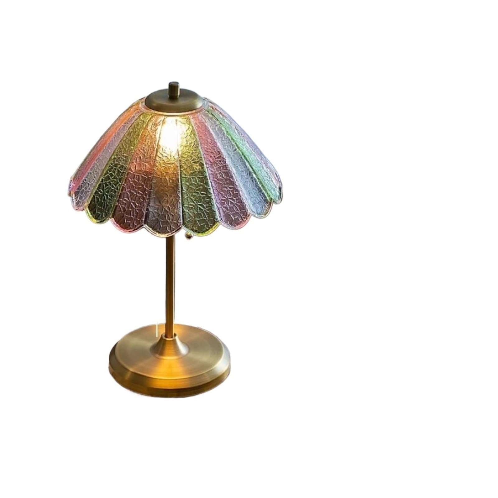 Lámpara de mesa de noche decorativa de ambiente cálido de vidrio de color | El contorno moderno y conciso combina con múltiples estilos de decoración, elegante(Warm light)