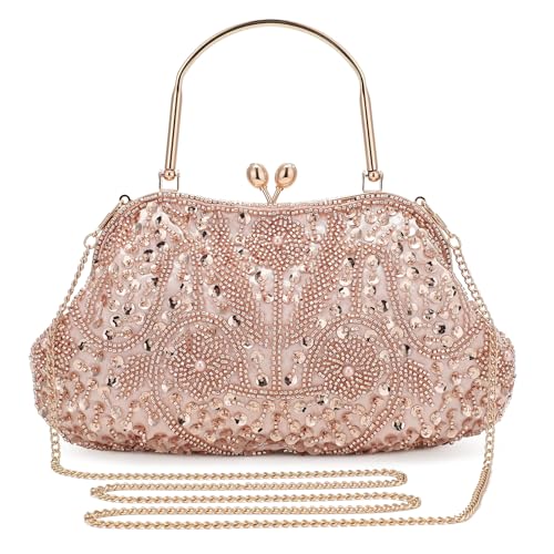 Image of UBORSE 1920s Vintage Clutch Purse Beaded Evening Bag for Women Formal Bridal Sequin Handbag Clutch for Wedding /Prom /Cocktail | 1920s