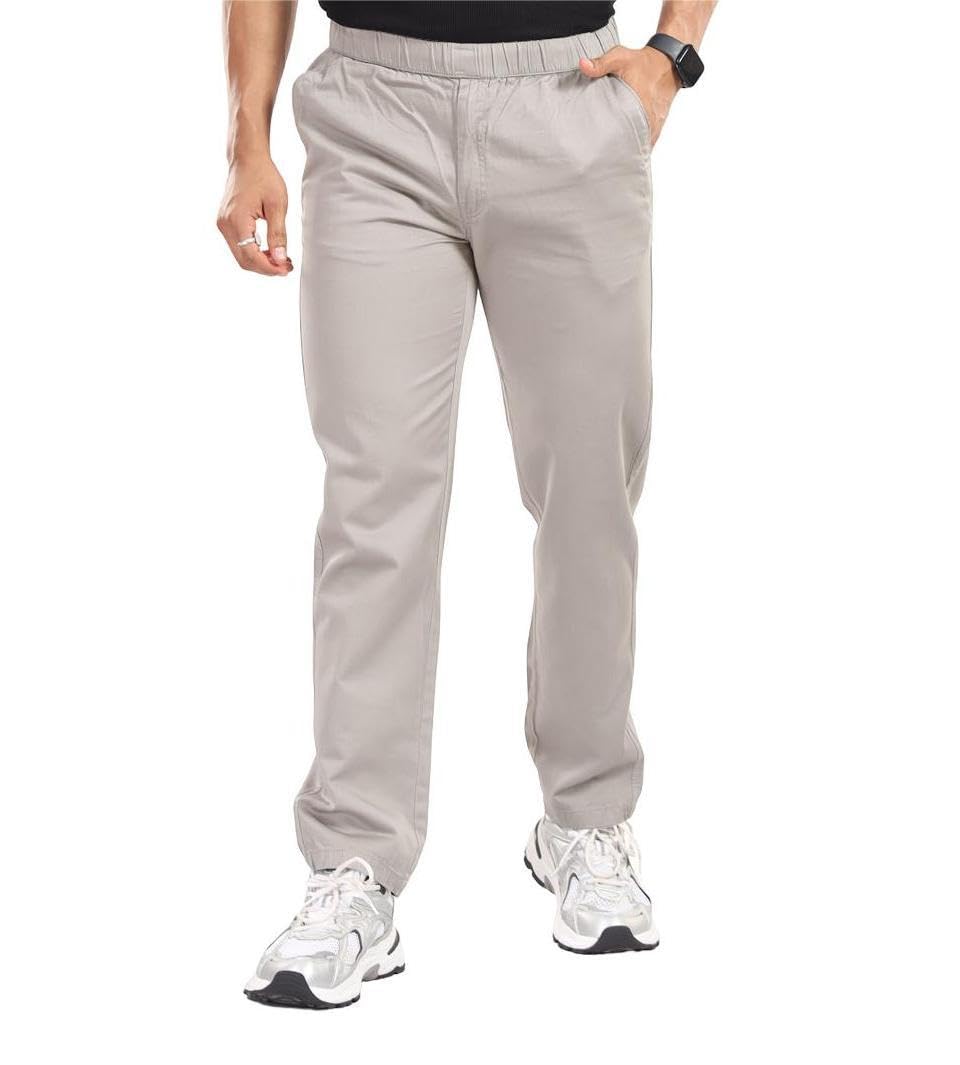Men's Casual Track Pants with Elastic Waist, Straight Leg Trousers in Grey, Black, Navy, Comfortable-picture-31