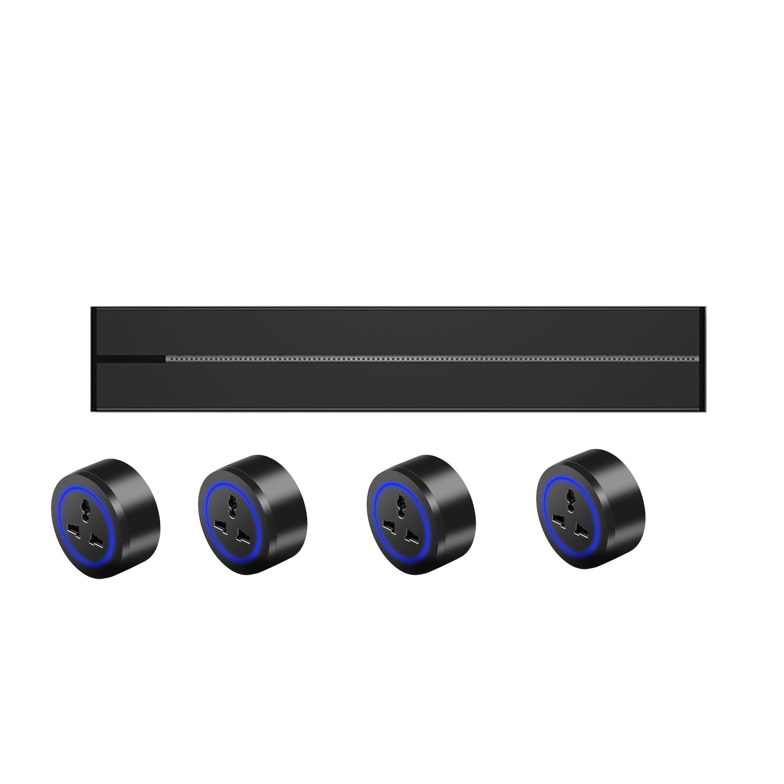 Power Strips Wall-Mounted Removable Power Sliding Track Socket, Anti-Shock, Detachable Supply(Black,0.5M)