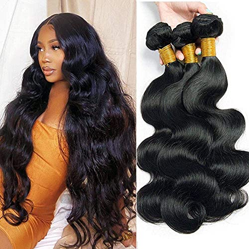 Mariska 10A Body Wave Bundles Human Hair 3 Bundles Unprocessed 100% Brazilian Virgin Hair Weave Bundles Human Hair Bundles Remy Human Hair Extensions (18 20 22in, 3 bundles)