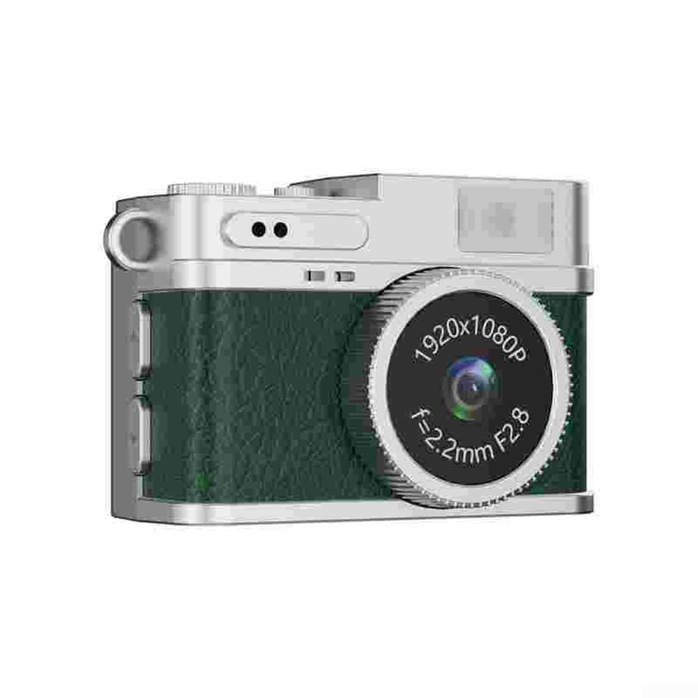 Retro Digital Camera,Portable Thumb-Sized Cam For Students,1080P HD Video Recorder Necklace Design,180MAh (Dark Green)