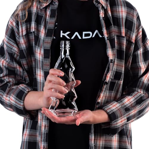 KADAX 5er Set Glasflaschen 200ml mit Schraubverschluss – Leere kleine Flaschen zum Befüllen für Likör, Schnaps, Öl, Essig & Sirup… – Ansicht 5