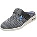 MAQUEL rééducation pour Homme et Femme Chaussure,Pantoufles Velcro Florales en Mousse à mémoire de Forme Ajustable pour Dames pour Femmes âgées,Dark Grey▁42