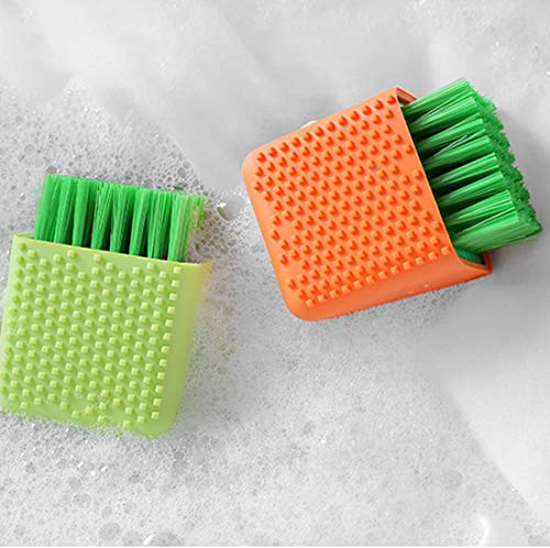 Image of Silicone Laundry Brush Potted Washing Brush Multi-Functional Cleaning Brush, Clothes Underwear Shoes Cleaning Tool, Plastic Soft Cleaning Tool, Household Cloth Washing Brush,Green (Pack of 1)
