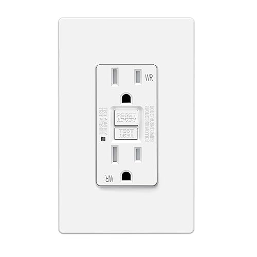Miniatura 1 de ELECTECK Tomas GFCI para exteriores de 15 amperios, resistentes a la intemperie (WR), receptáculos GFI de autoprueba con indicador LED, interruptor