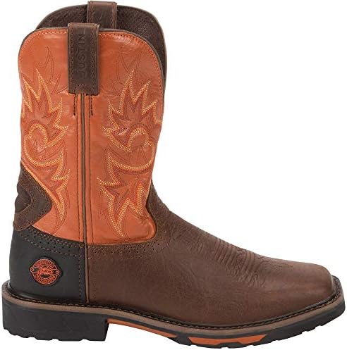 Justin Men's Joist Western Work Boot Soft Toe Brown 12 EE US | Image 3