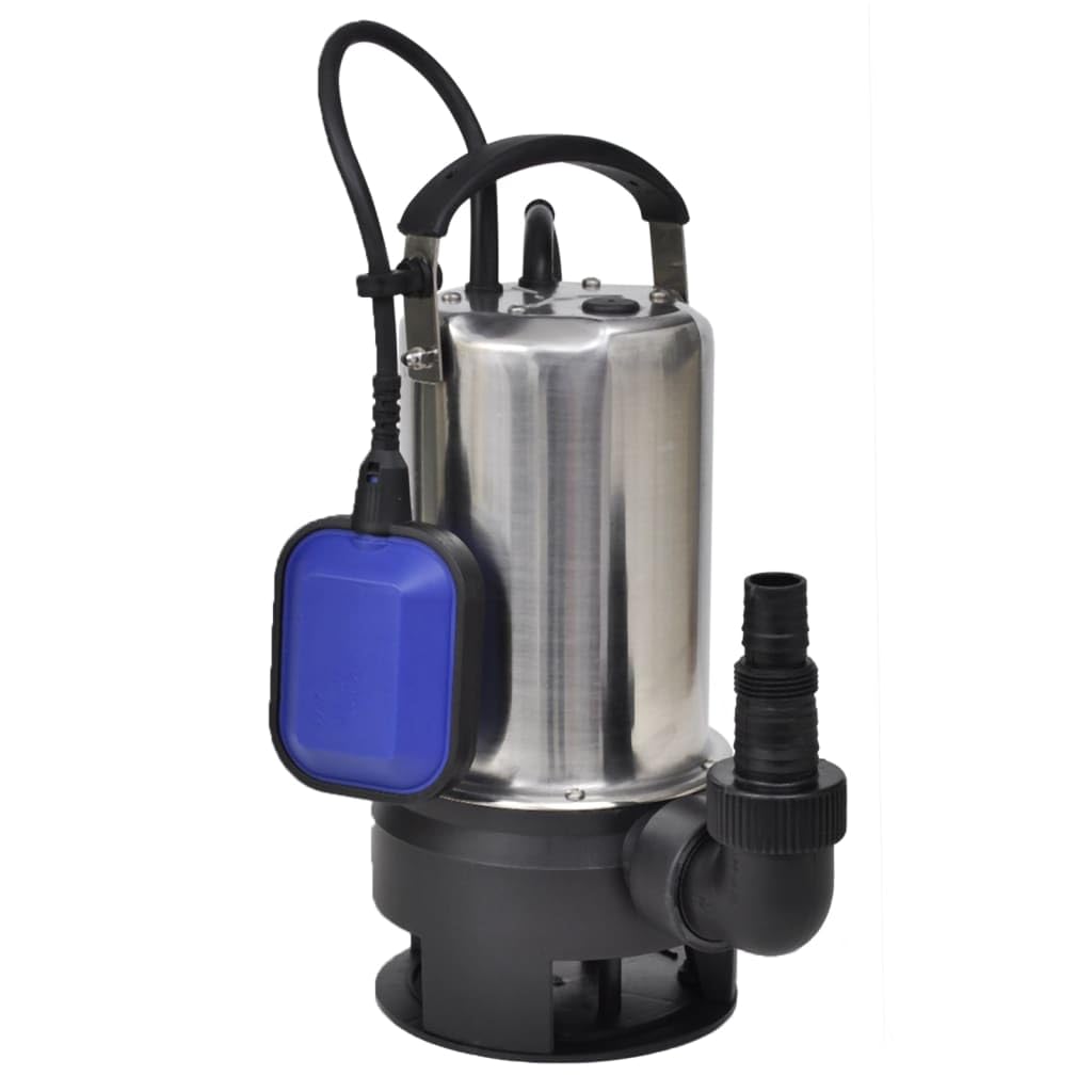 Bomba sumergible para aguas residuales, 750 W, 12500 l/h, con interruptor de flotador, carcasa de acero inoxidable duradero para aguas residuales, sótanos, fosas sépticas, inundaciones