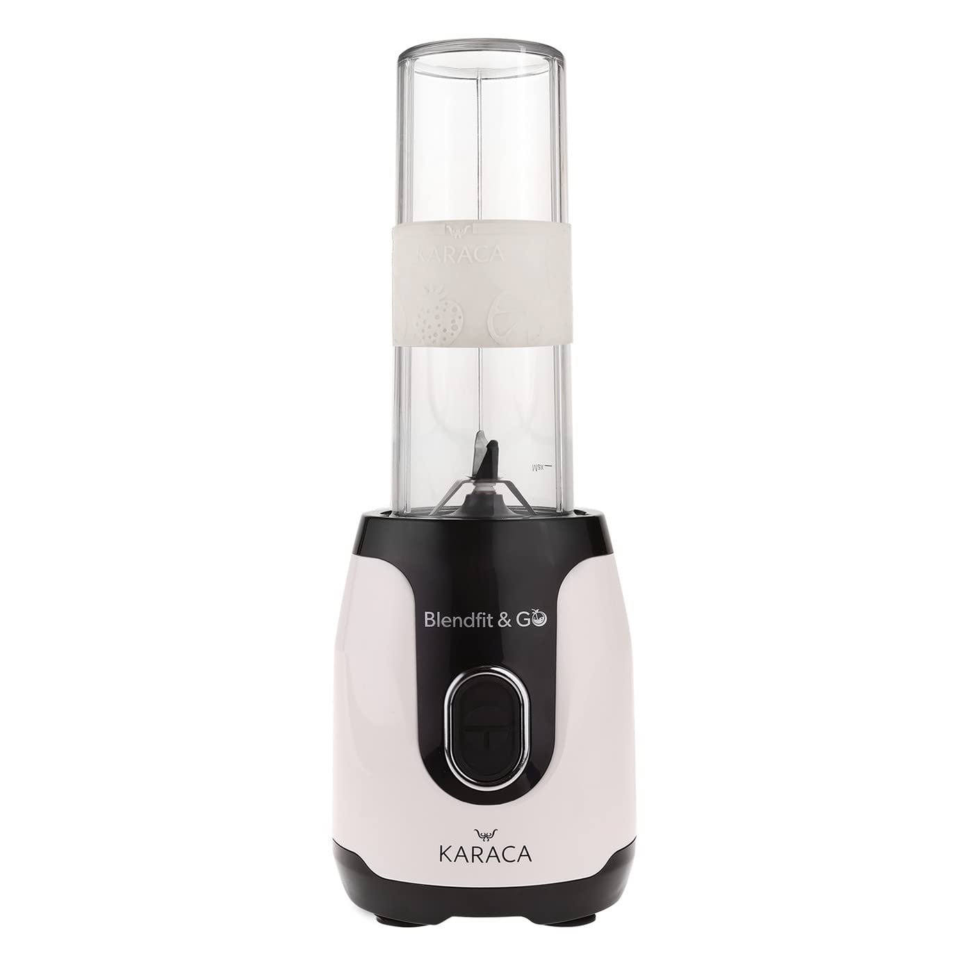 Karaca Blendfit Go Personal Blender & Smoothie Maker, Portable Blenders Bottle with Leak Proof Lids, Crush Ice & Frozen Fruit, Juice & Food Blender, 600ml, Retro Cream