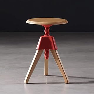 QZ-ICZY Silla giratoria de Barra de Madera Maciza, Taburete de Barra Ajustable Silla de Barra de Madera Maciza Silla de Barra giratoria Silla de Barra Industrial con Silla de Comedor,Rojo,A