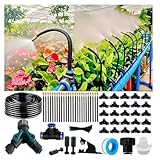 ​​Drip Irrigation Kit Automatic Watering System for Potted Plants, 360 Degree Adjustable Copper Micro Sprinklers, Quick Connect Tubing Fittings for Garden, Lawn, Patio, Balcony(25 Nozzles)