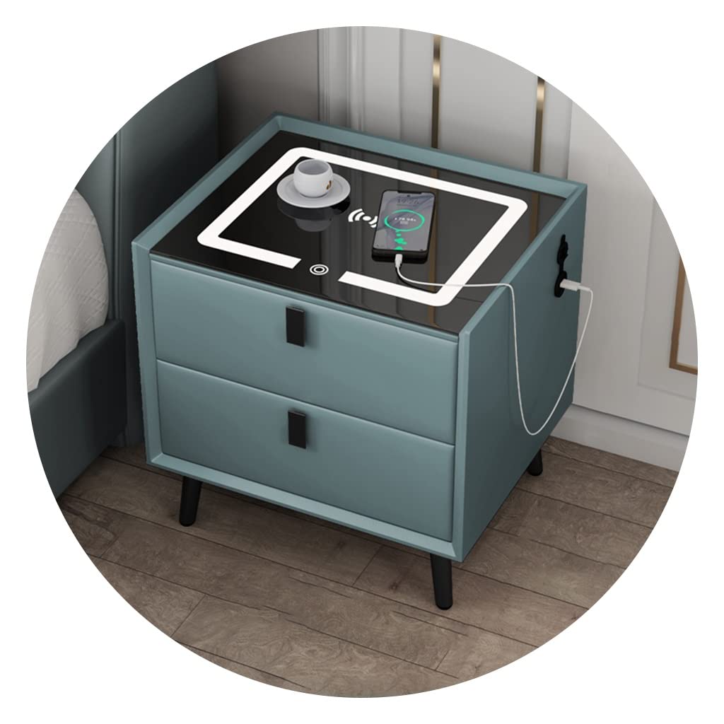 طاولة سرير ذكية طاولة سرير من الخشب الصلب خزانة غرفة نوم خزانة ذات أدراج متعددة الوظائف طاولة بجانب السرير (Color : J, Size : 48 * 40 * 48cm)