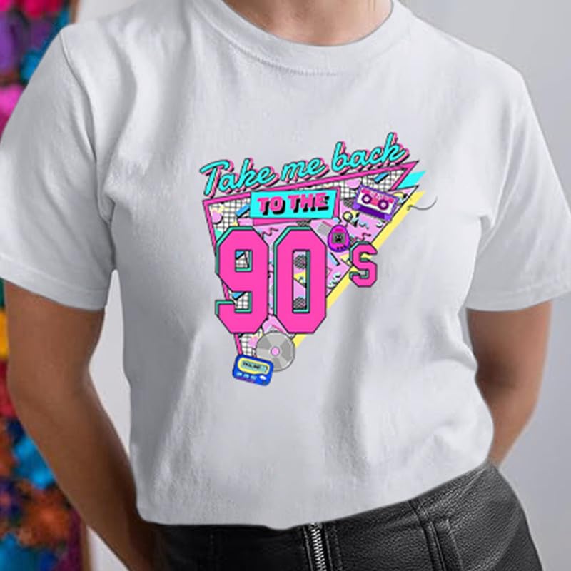 BINTEHGS 90s Outfit for Women Vintage Graphic Tees 90'S Outfits Shirts Woman Crew Neck Casual 90s Birthday Party Gift Clothes4