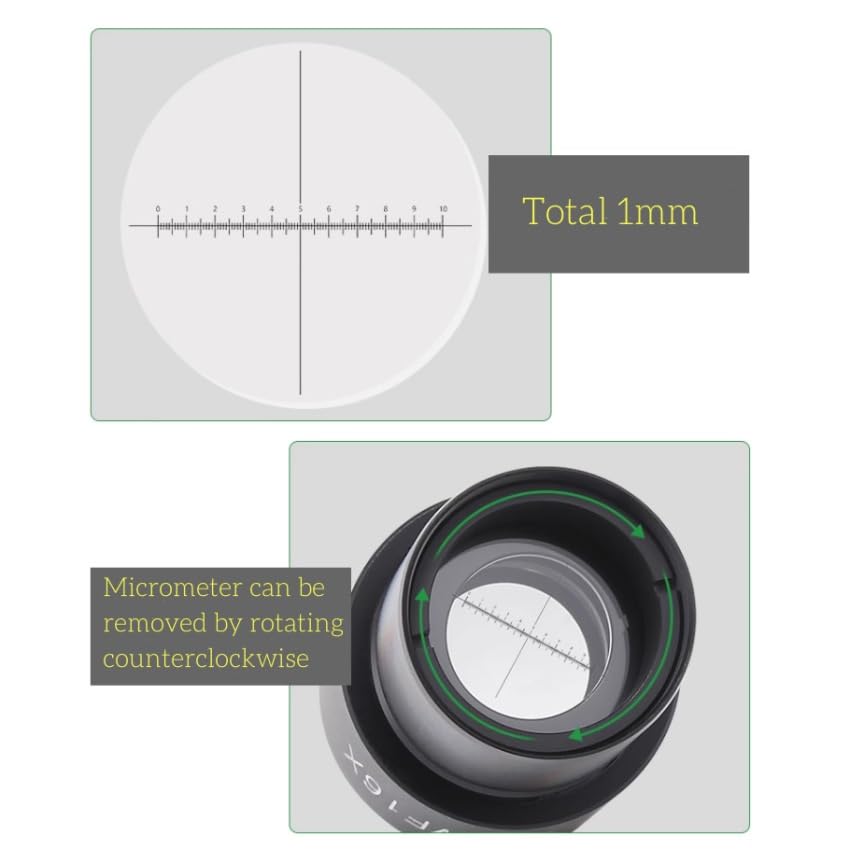 10x WF10X Soczewka optyczna do mikroskopu biologicznego 18 mm szerokie pole widzenia z szerokokątną kierownicą mikronową Rozmiar instalacji 23,2 mm (1 szt.)